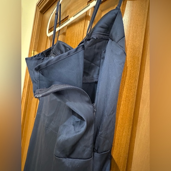 Cider Illusion Ruched Midnight Blue Asymmetrical Dress NWT Medium - Picture 5 of 13